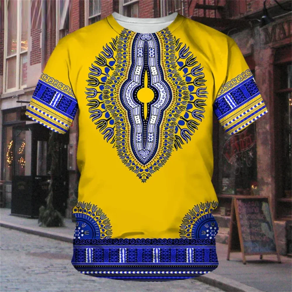 

Mens Dashiki T-Shirt African Clothing Traditional Clothing Short Sleeve Casual Streetwear Retro T-Shirt Extra Large 2024