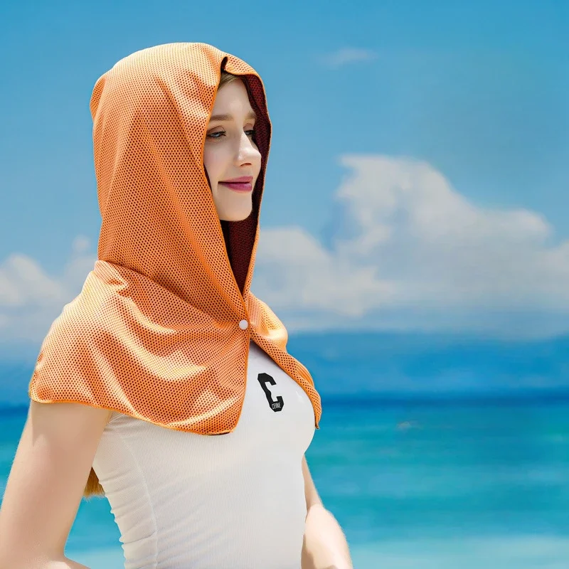 U-shaped Hoodie Cooling Towel Beach Camping Gym Sun Protection Quick Drying Cloth for Men and Women