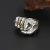 Retro Golden Skull Fist Ring For Men Punk Gothic Rock Hiphop Open Ring Handmade Unisex Jewelry Bikers Accessories Lovers Gift 2