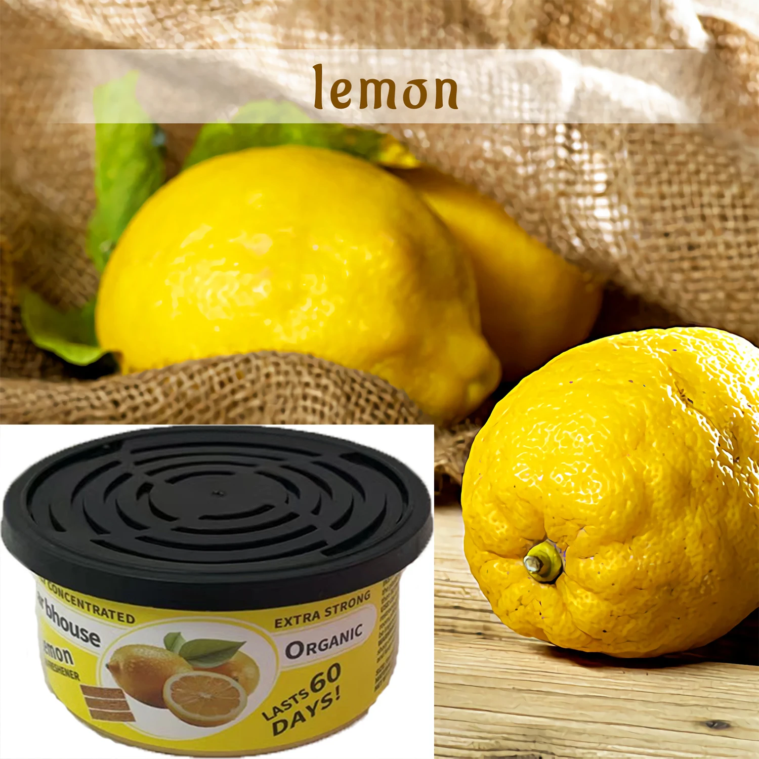 Car Air Fresheners: lemon Scent | Organic Cans | Odor Eliminator Essential | Long-Lasting | Strong Fragrance | For Home Closet 3