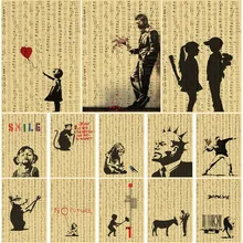 Vintage Graffiti Poster Artwork Kraft Paper Posters and Prints Street Wall Art Painting Picture for Living Room Home Decor Mural