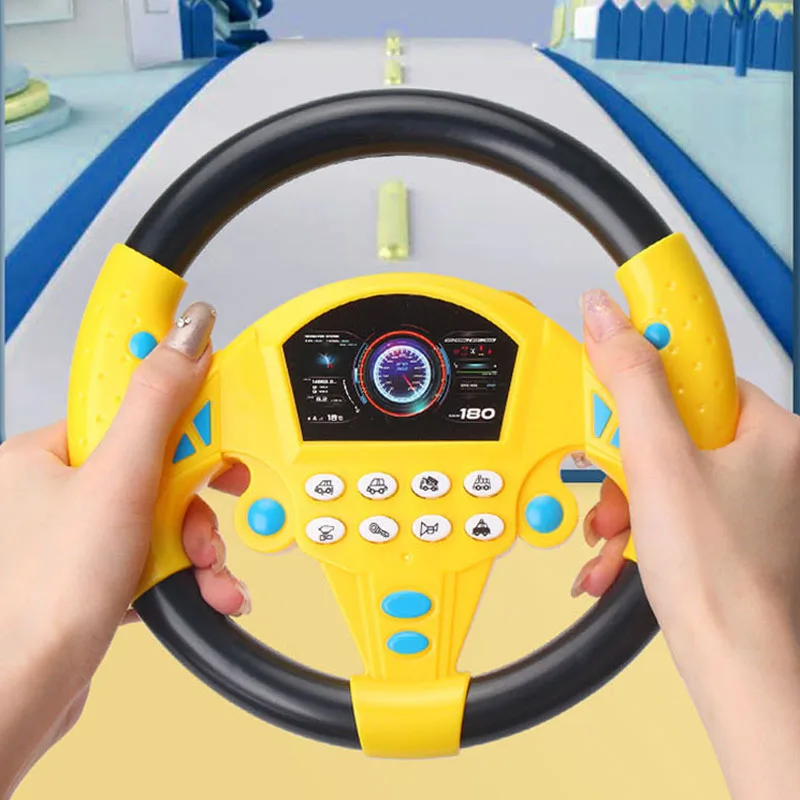 

Kids Eletric Simulation Steering Wheel Toy with Light Sound Baby Musical Educational Copilot Stroller Steering Wheel Vocal Toys