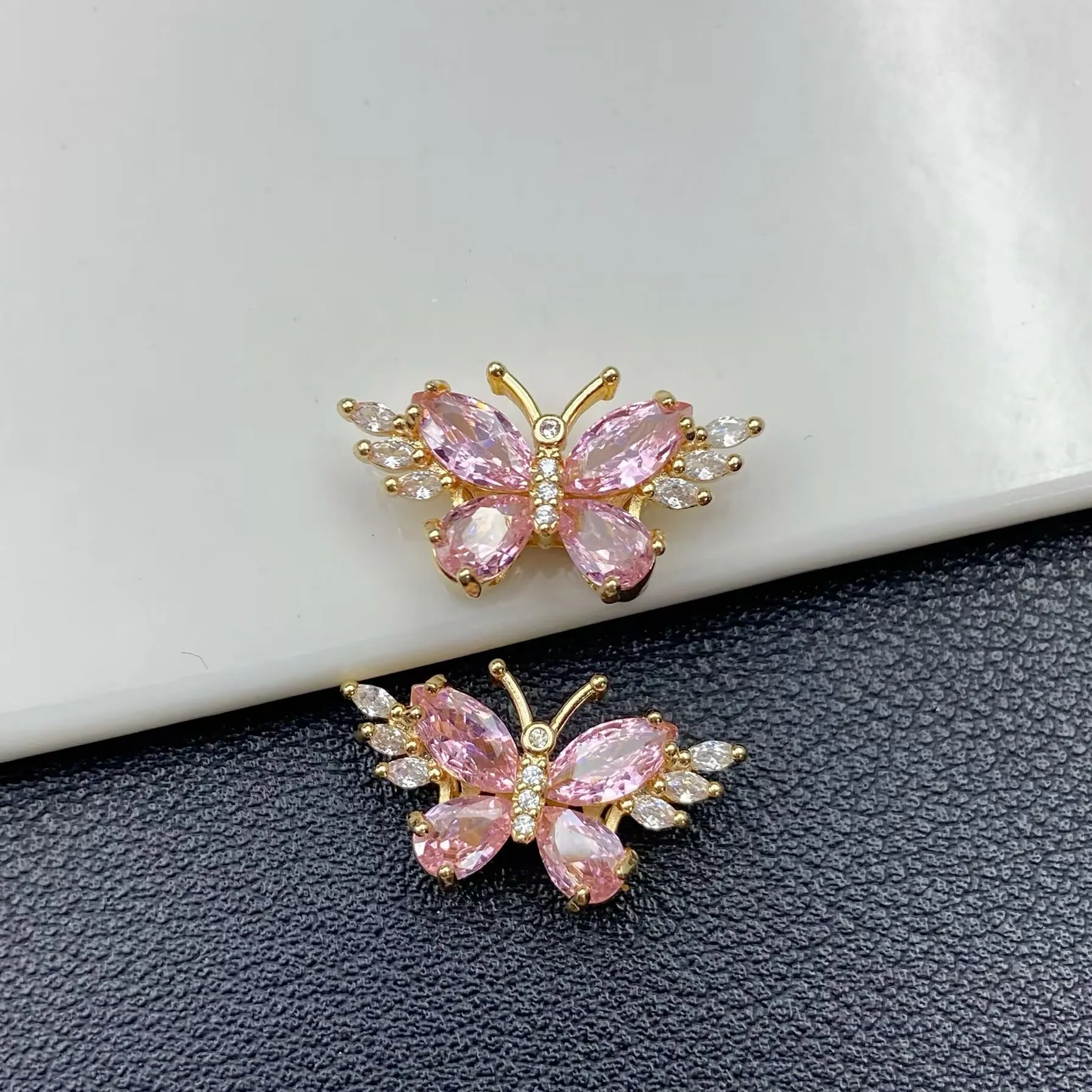 Gold Plated Zircon Butterfly Beaded Bracelet Material - Artistic Retro Chinese Style Jewelry Accessory