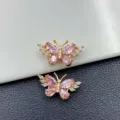 Light gold pink zirconium butterfly 1 22 * 12.5mm