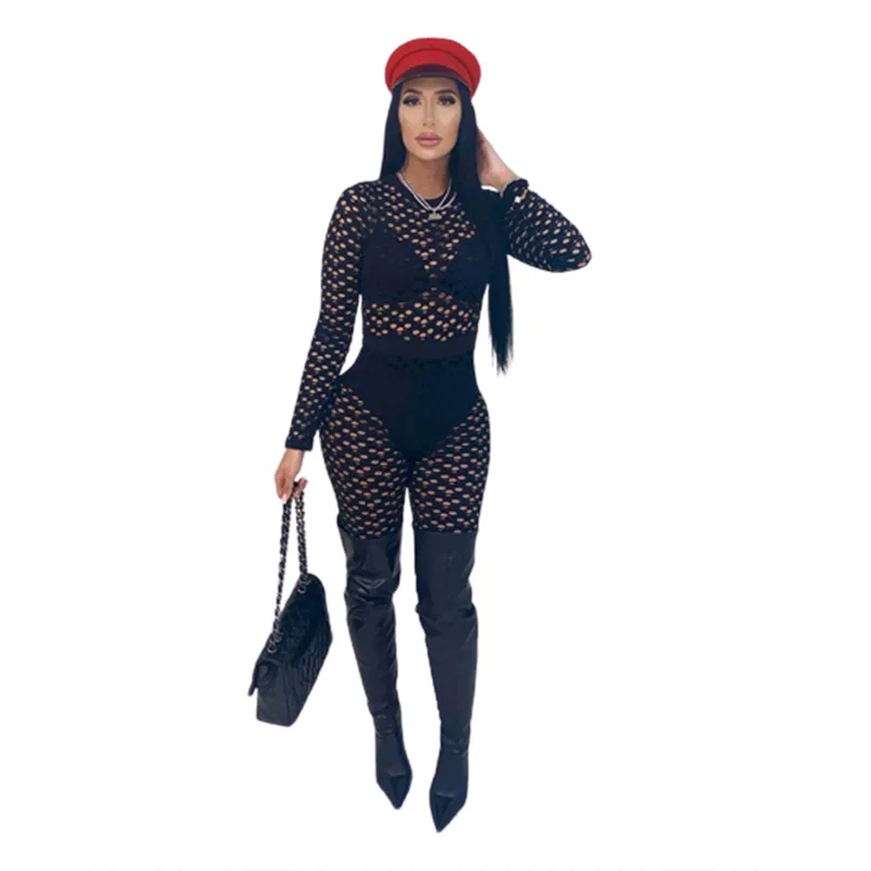 

LEOSD Women Sets Hollow Long Sleeve Top High Waist Slim Fit Tight Pants Sets Womens 2 Piece Outfit Two Piece Set Women Sexy Club