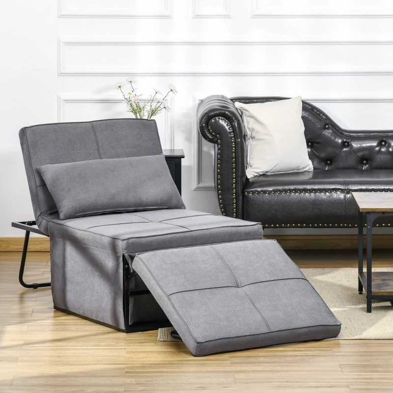 4in1 Multi Function Folding Single Sofa Bed With Retractable Footrest