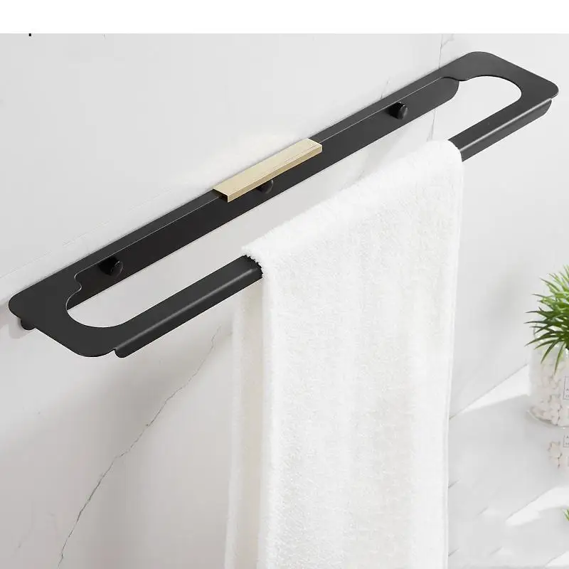 

Light Luxury Towels Bar Stainless Steel Punch-free Wall Restroom Storage Holder Towel Rack Hanger Home Bathroom Accessories