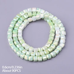 Light Dream Series Crystal Cube Beads for DIY Jewelry and Bracelets (Apple green)