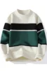 2024  Winter Fashion Sweater Men  Casual Knit Pullovers Mens Thick Warm  Loose Knitted Sweaters O-Neck Streetwear Man 6