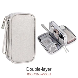 Portable Travel Storage Pouch and Wire Organizer, Essential Holiday Accessories (Grey Double Layer)