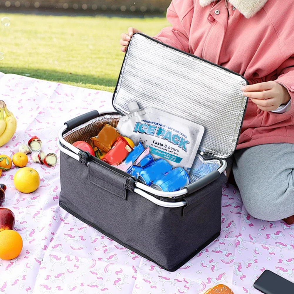 10/8/6/4/2PCS Gel Water Filled Ice Pack Up To 48 Hours Cold Freezer Packs Long Lasting Gel Ice Bag for Camping Fishing