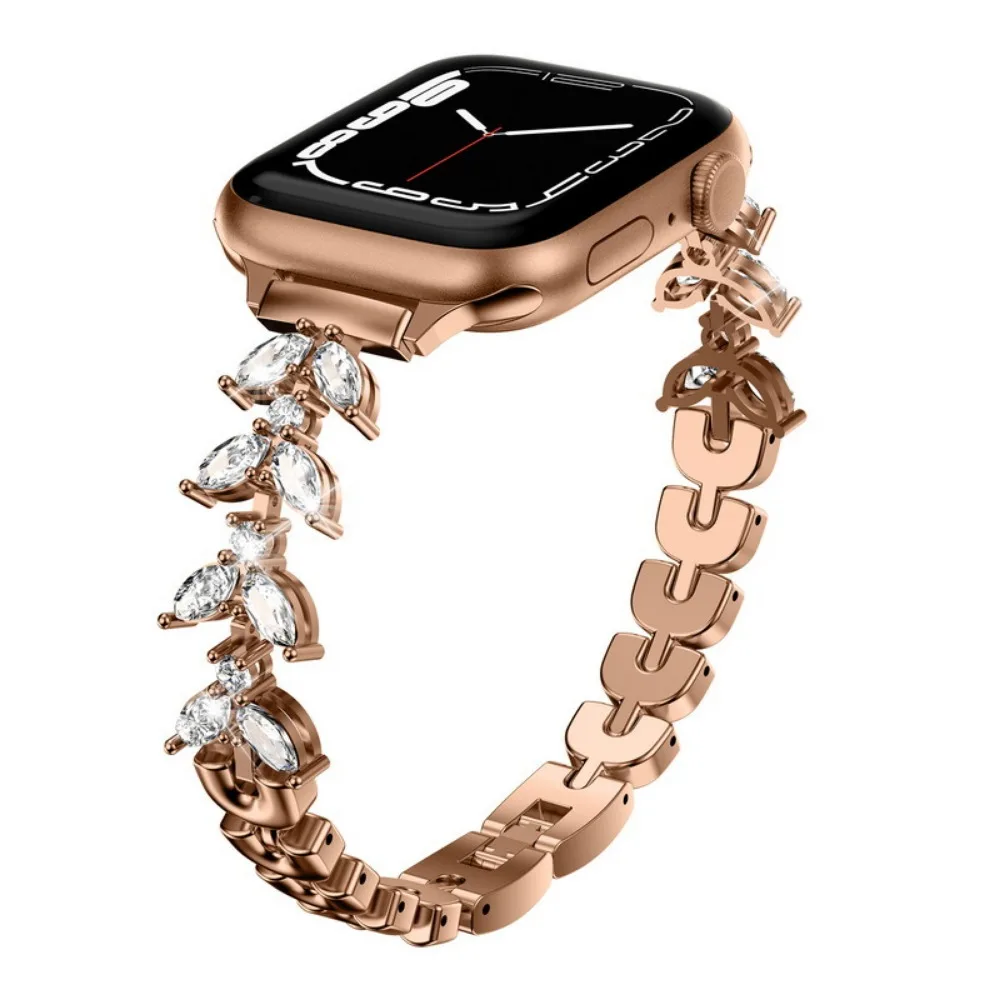 Slim Metal Strap For Apple Watch Band 44mm 45mmm 49mm 42mm 41mm 40mm 38mm Diamond Bracelet iWatch Series Ultra 8 7 6 5 4 3 2 SE