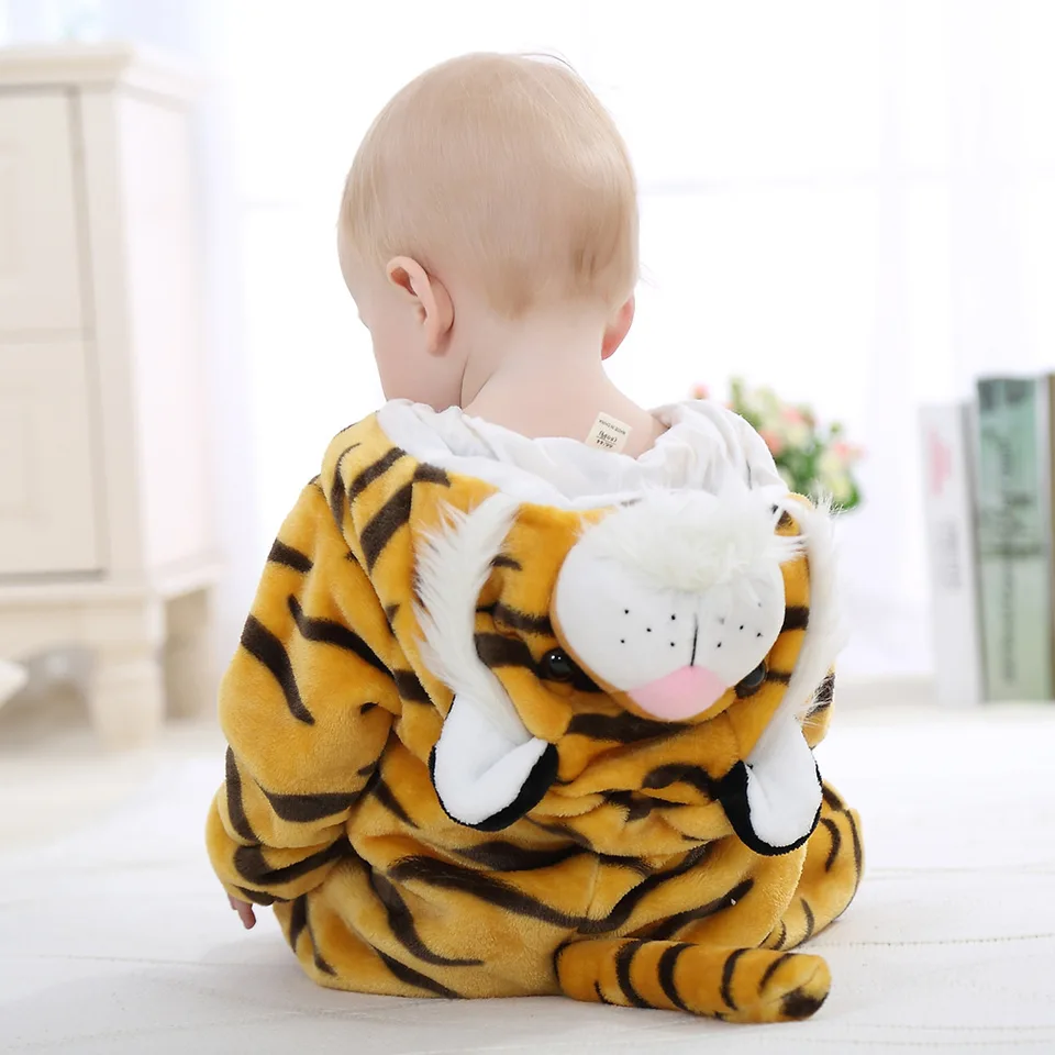 Combinaison Bébé Garçon Hiver 3-24 Mois – Motif Léopard Mignon, Pyjama Polaire Doux Manches Longues, Barboteuse Chaud Bébé Animal Dessin Animé