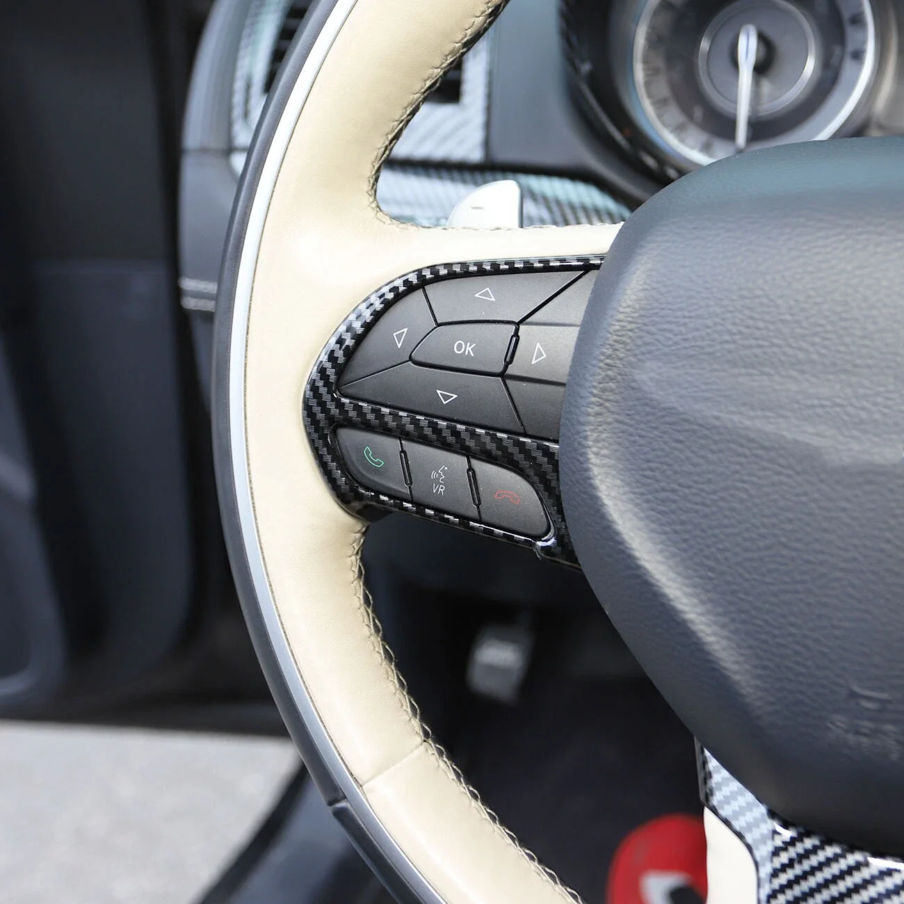 Per Chrysler 300C 2015-2021 ABS Interni Auto Volante Pulsante di Controllo Decorazione Della Copertura Telaio Trim Carbon Look Decorazione - Image 5