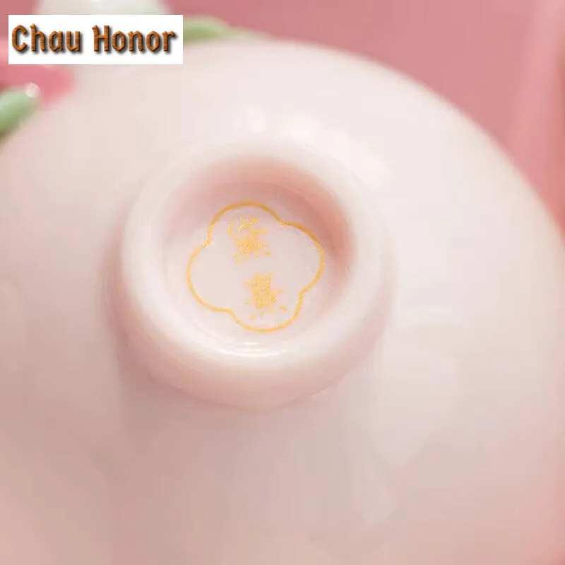 Creative Pink Flower Pinching Ceramic Small Tea Cup Handmade Household Chinese Kung Fu Teaset Tea Ceremony Accessories Drinkware