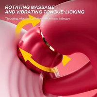 3 in 1 360 °   Rotation Massage Klitoris Vibrator für Frau Zunge Stoßen Teleskop Dildo Weibliche Masturbator Erwachsene Sex Spielzeug 2