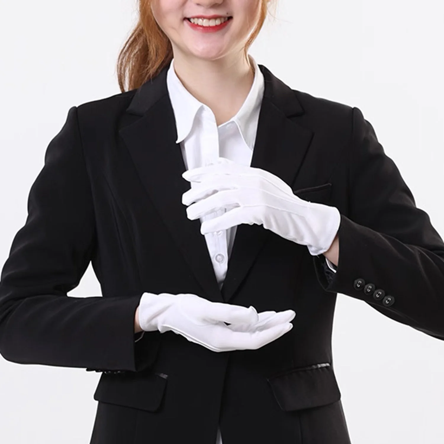 1-10pairs White Cotton Gloves for Women Men Waiters Drivers Jewelry Workers Mitten Full Finger Anti Slip Hand Protector Gloves - Image 5