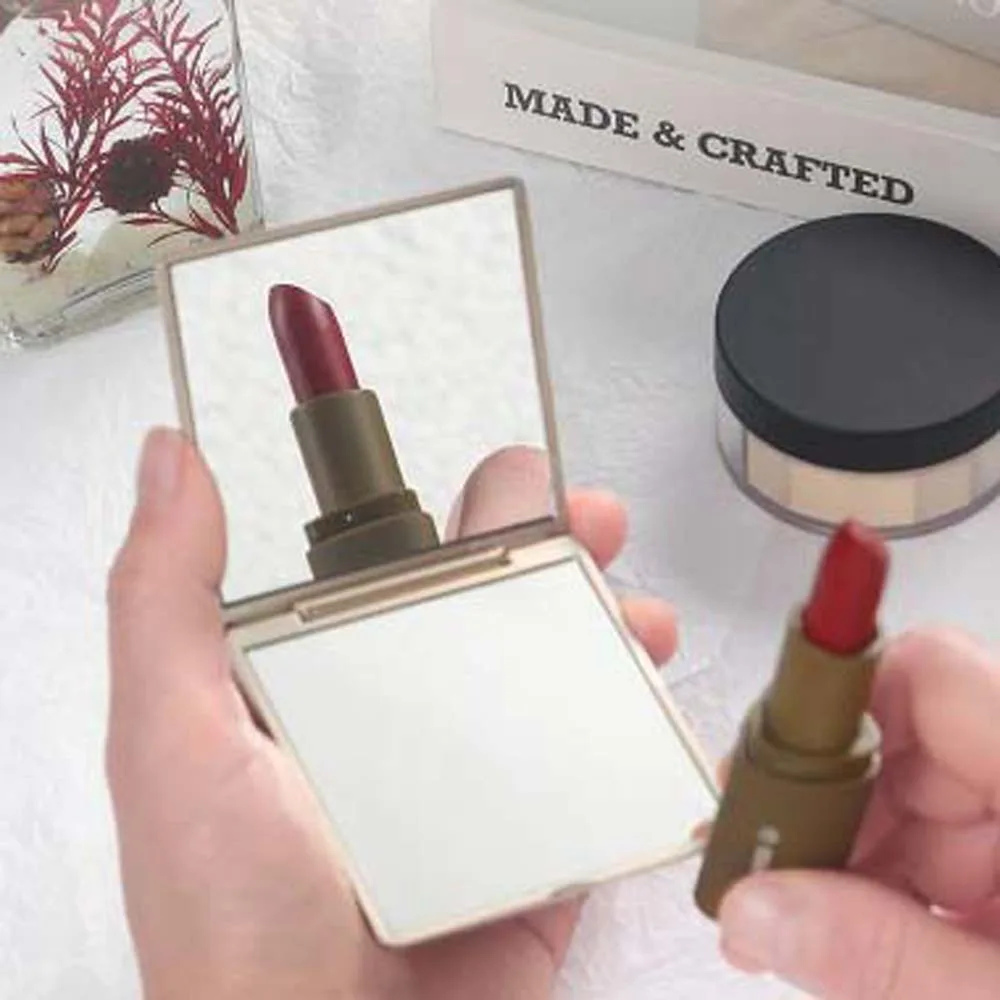 미니 스퀘어 폴드 메이크업 미러 장미 꽃 휴대하기 쉬운 데스크탑 스탠드 미러 경량 컴팩트 화장품 거울 화장대 거울