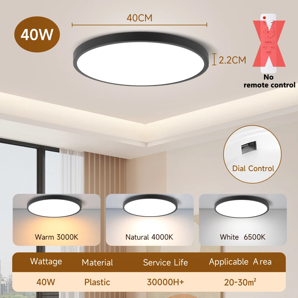 Enhanced Multicolor Dimmable LED Ceiling Lamp with Remote Control