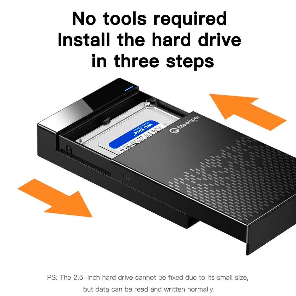 3.5" HDD Case USB3.0 External Hard Drive Case Tool-free SATA To Type-C External SSD Hard Drive Docking Station Adapter