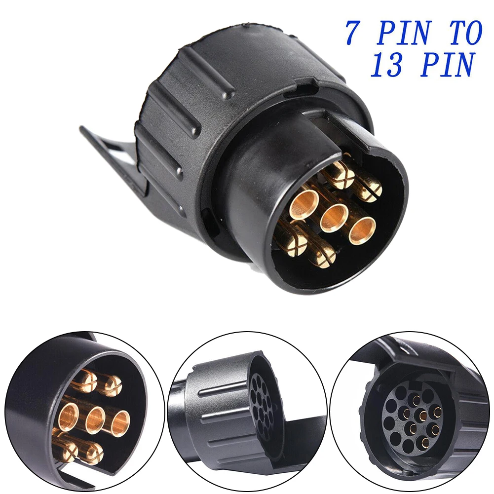 7 To 13-Pin Towing Adapter Trailer Plug Socket Caravan Truck Towbar Car Plug Adapter Waterproof Plugs Socket 12V DC 82*52*48mm