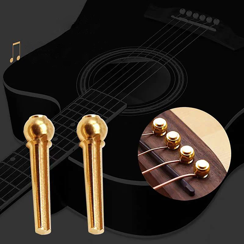 

1/6 Pcs Acoustic Guitar Bridge Pin Guitar Strings Nail Solid Copper Brass Musical Stringed Instruments Guitar Parts Accessories