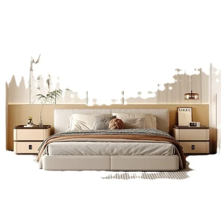 Bedside Table with Lock Modern Simple Italian Minimalist Solid Wood Storage Household Light Luxury Premium Bedroom Bedside Table