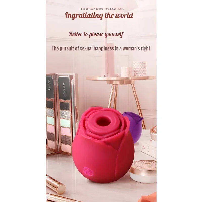 Women Rose Vagina Sucking Vibrator G-spot Pussy Nipple Sucker Oral Licking Clitoris Stimulation Powerful Sex Toys for Couples 4