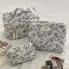 2024 Vintage Flower Quilting Women Makeup Bag Portable Zipper Cosmetic Travel Organizer Female Handbag Toiletry Pouch for Girls 1
