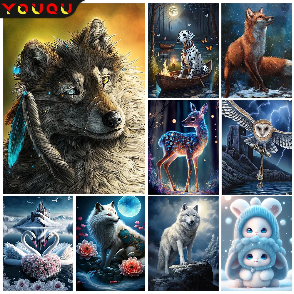 Алмазная вышивка YOUQU, вышивка крестиком, алмазная живопись своими руками 5D, художественное украшение для дома, животное, мозаика, картина, подарок ручной работы