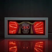 Overlord Albedo Led Light Box for Bedroom Decor Desk Anime Paper Cut Shadow Box Kids Birthday Gift Table Lamps Ainz Ooal Gown 1