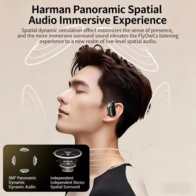 Cuffie Wireless Bluetooth 5.4 all'Ingrosso, Auricolari True Wireless con Microfono, Controllo a Pulsante, Riduzione del Rumore, Ganci per Orecchie, Impermeabili - immagine 2