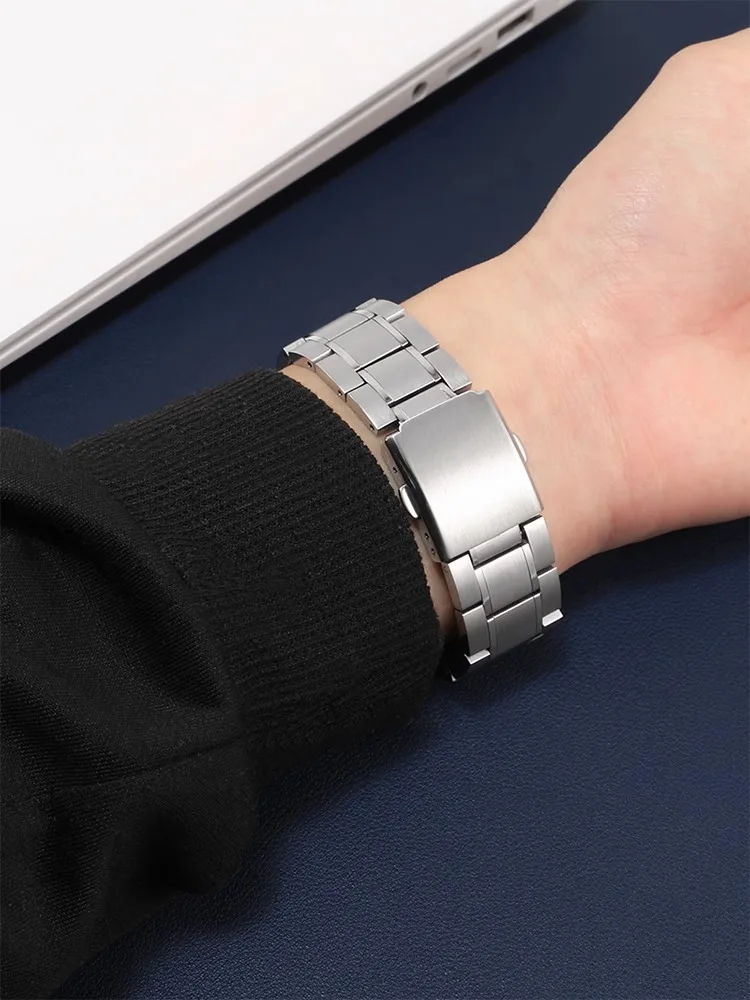 Фото Ремешок из нержавеющей стали для часов Casio MTP-1374 Series, изогнутый ремешок для часов, 22 мм, мужской браслет №2