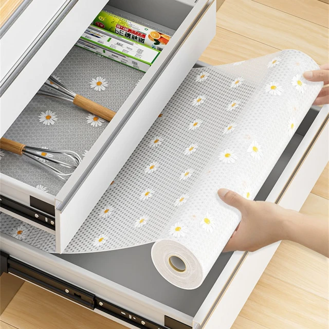 1 Roll Drawer Mat Non-Slip Shelf Drawer Liner Waterproof Moisture-proof  Cupboard Pad for Home Kitchen - AliExpress