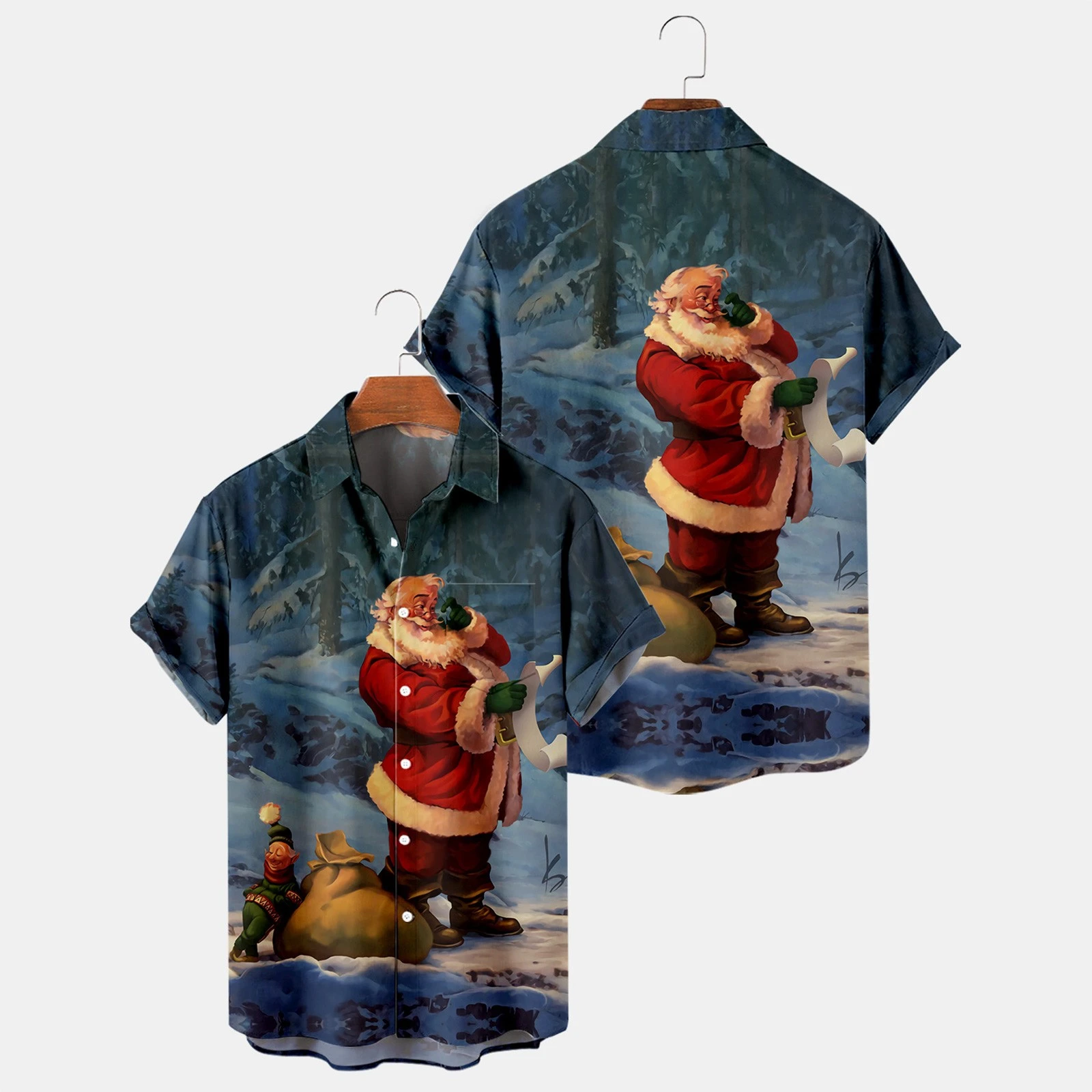 Camisas de Navidad para hombre, camisa de playa de manga corta con botones  para hombre, Santa Claus, estampado en 3d, camisa de vestir Social, ropa de  playa| | - AliExpress