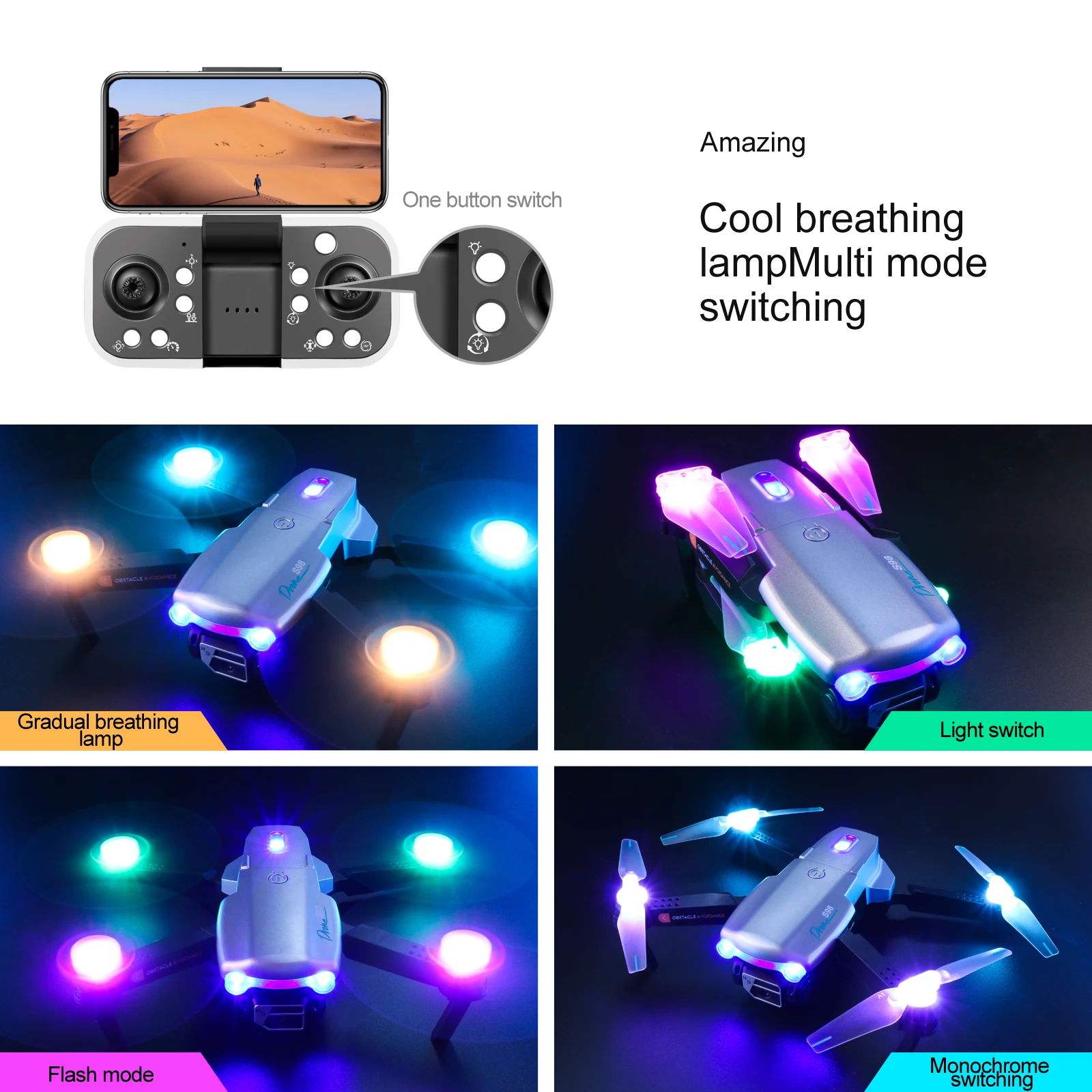 KBDFA S98 Drone, amazing one button switch cool breathing light switch lamp oostaele