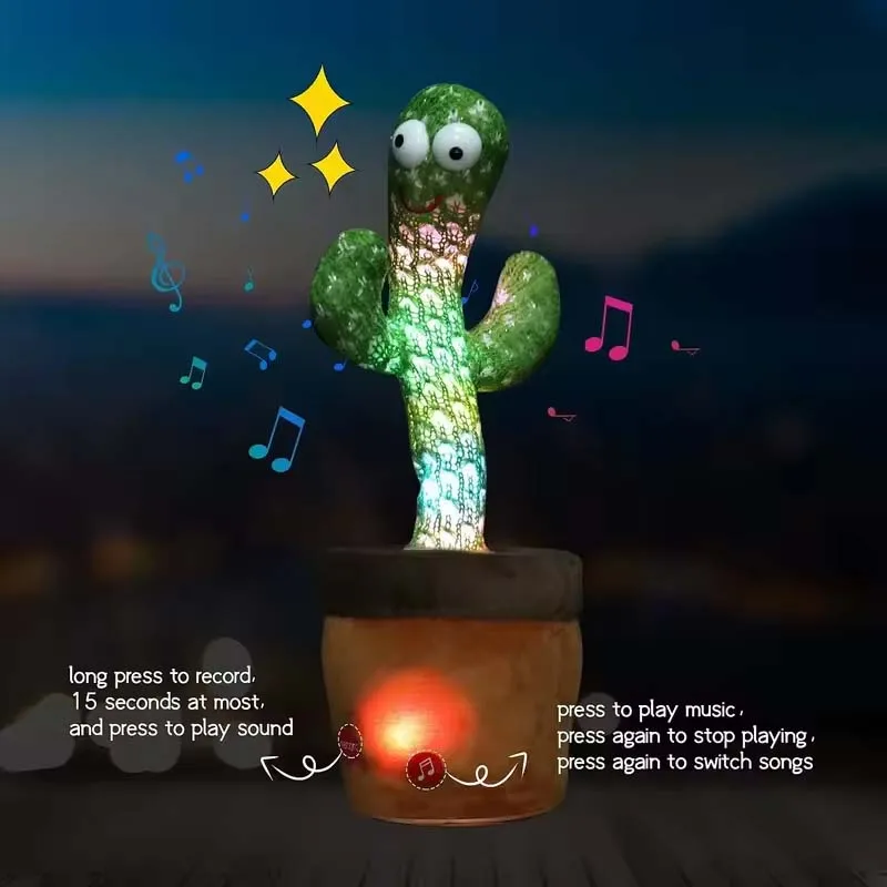 Dancing Talking Cactus Toy Kid Singing Mimicking Repeating Cactus Toy Baby Toddler Boy Girl Gift Recording Voice Interactive Fun - Bilde 5