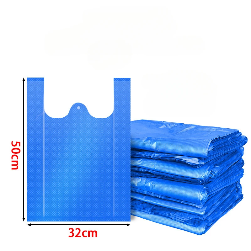 100pcs Various Size Blue Plastic Storage Bag Clothes Quilts Thicken Handheld Packag Bag Transport Pack Bag Handheld Garbage Bags 6