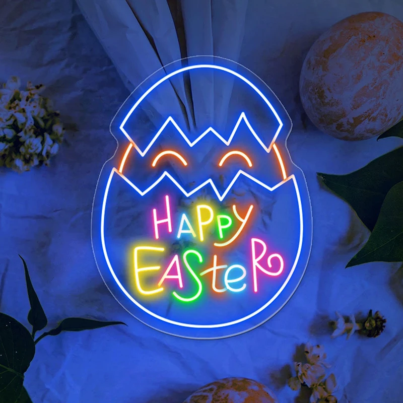 

Egg Chicken Easter Neon Sign Egg Basket Neon Signs Handmade Custom Easter Party Wall Decor LED Neon Personalized Easter Gifts