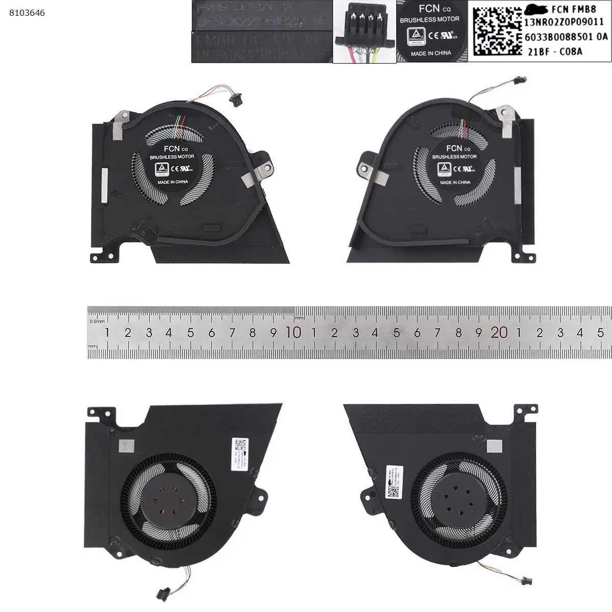 Ventola Di Raffreddamento Per Laptop Per Asus Rog Zephyrus Duo 15 Gx550 Cpu + Gpu