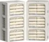 6 Pack Clothes Storage Bins with Metal Frame Foldable Storage Bins for Clothes Linen Fabric Storage Box with Clear Window (Lvory 1