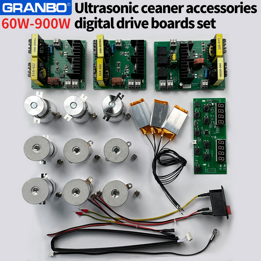 Granbo 60~900W 40KHz 110V/220V Ultrasonic Cleaner Drive Boards Transducer Kit DIY Ultrasound Cleaning Bathtub 1