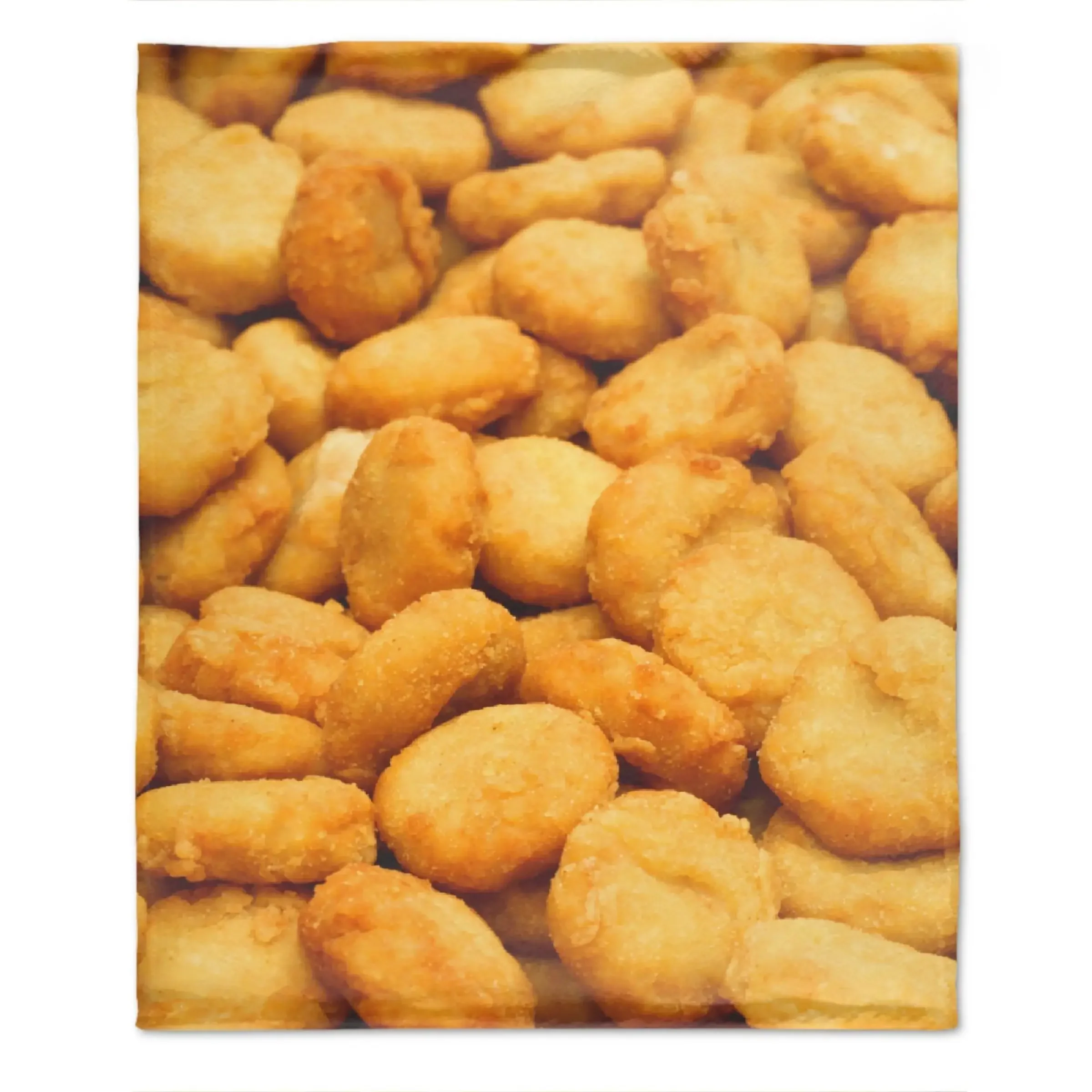 thumbnail image 1 of Manta de franela suave con diseño de nuggets de pollo y deliciosa carne, manta de sofá de comida rápida de estilo occidental para niños, tamaño king y queen, 1 of 5