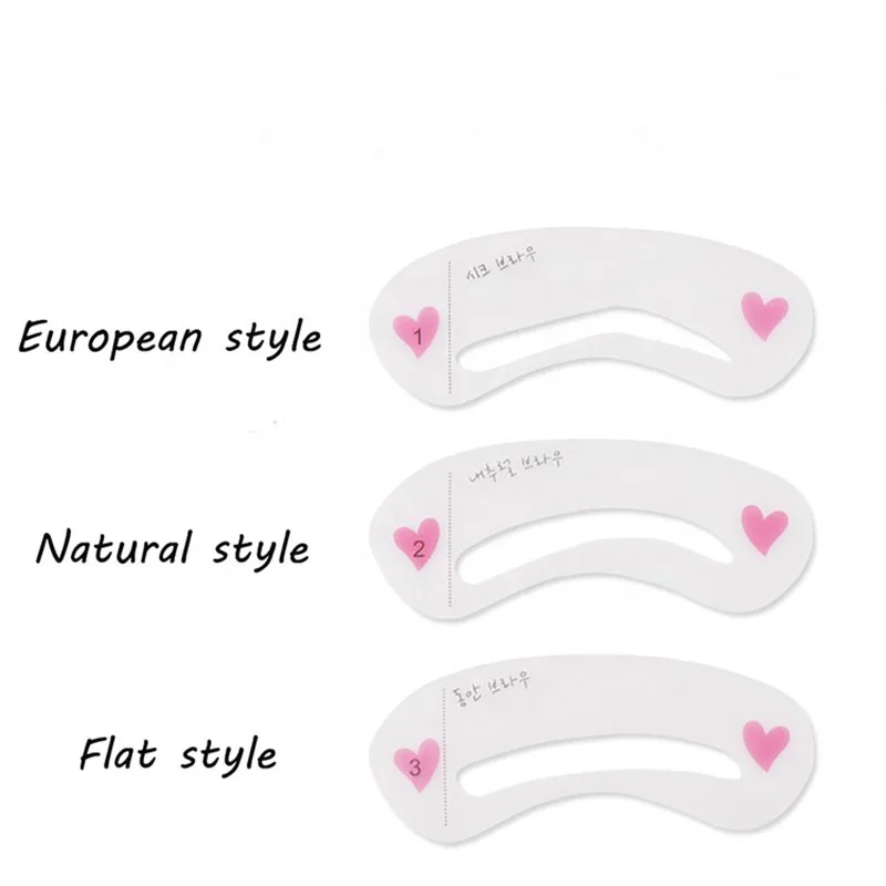 

3 Pcs 3 Styles Eyebrow Make Up Stencils Set Eye Brow Drawing Guide Styling Shaping Grooming Reusable Template Card