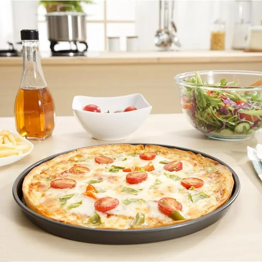 9/10/11inch Carbon Steel Pizza Pan Non-stick Heat-resistant Deep Dish Pizza Baked Rice Tray for Home Kitchen Cooking Baking Tool
