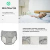 Elderly Anti-Urine Nursing Incontinence for Reusable Diaper Adults Pants Urinary Waterproof Cotton Washable 6