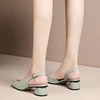 Women Peep Toe Pumps Mid-heel Light Weight Green Slip on Summer Shoes Lady Casual Escarpins Femme Tacones Mujer Zapatillas 2022 2
