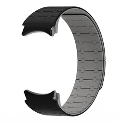 Enhanced Silicone Sport Strap with Magnetic Closure - Galaxy watch FE (Black Gray)