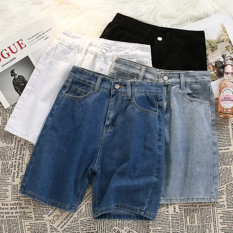Summer Shorts Jeans Men Denim Pants Stretch Dark Blue Fashion Design Men's Jeans Slim Straight Male Short A10