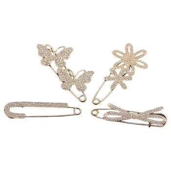 4Pcs/Set Women' Pin Brooch Elegant Opal Butterfly Bow Flower Brooch Exquisite jewelry Accessories Brooch Set 6